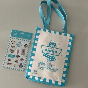 NWT FAO Schwarz Reusable Jellycat Diner Tote Bag and Exclusive Sticker Sheet